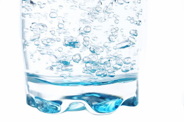 Water glass with bubbles