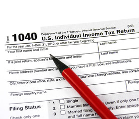 Filling in tax form 1040