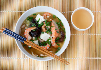 Japanese hot pot soup yosenabe