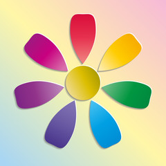 Бумажный разноцветный цветок