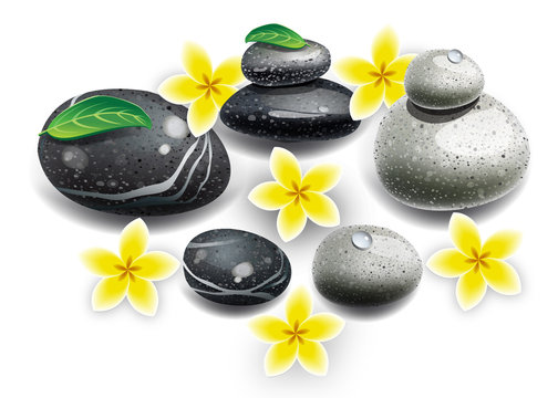 Spa stones flowers