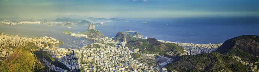 Panorama of Rio de Janeiro with Copacabana Beach, Brazil