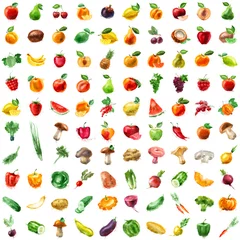 Fotobehang food. fruit and vegetables icon set © ~ Bitter ~