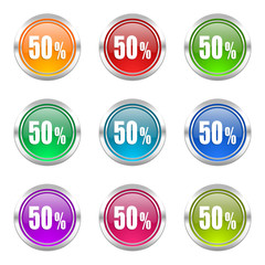 sale colorful web icons vector set