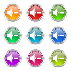 sound colorful web icons vector set