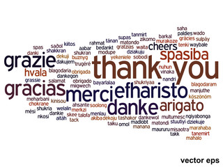 Conceptual thank you word cloud