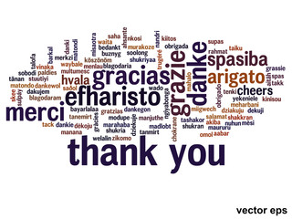 Conceptual thank you word cloud