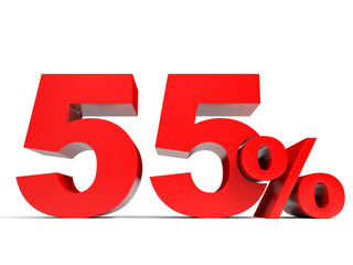 Red fifty five percent off. Discount 55%.