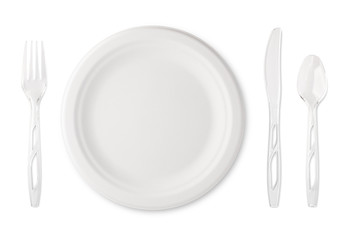 Paper Plate with Plastic Utensils