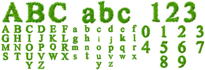 Conceptual green grass font