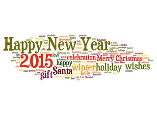 Fototapeta premium Conceptual Happy New Year word cloud