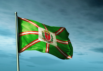 Curitiba (Brazil) flag waving on the wind
