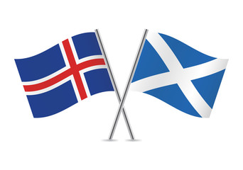 Scottish and Icelandic flags. Vector illustration.