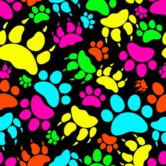 Plakat Cat and Dog Textile Pattern. Vector seamless.