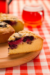 Piece of the pie with berries.