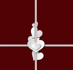 valentine love paper hearts gift card