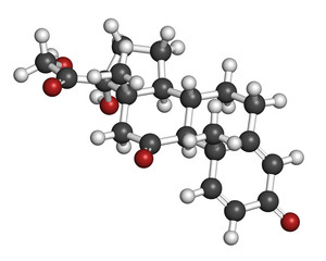 Prednisone corticosteroid drug molecule.