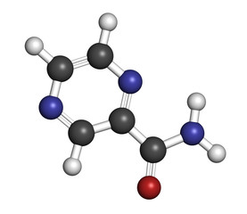 Pyrazinamide tuberculosis drug molecule. 