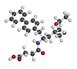 Sacubitril hypertension drug molecule.