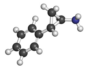 Tranylcypromine antidepressant and anxiolytic drug molecule.