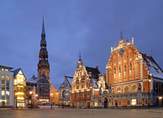 Fototapeta premium Town hall square in Riga. Latvia