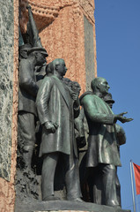 Fototapeta na wymiar Republic Monument, Taksim Square in Istanbul, Turkey