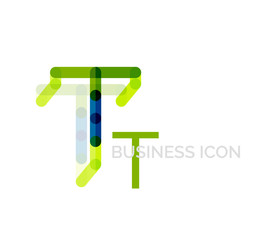 Minimal T font or letter logo design