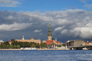 Fototapeta premium Daugava River in Riga. Latvia