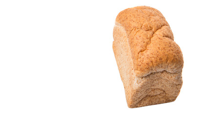 A loaf of bread over white background