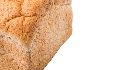 A loaf of bread over white background