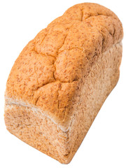 A loaf of bread over white background