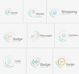 Fototapeta premium Thin line neat design logo collection