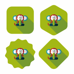 monkey toy flat icon with long shadow,eps10