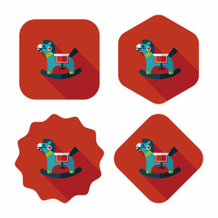 horse toy flat icon with long shadow,eps10