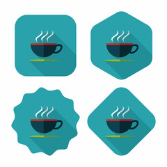 coffee flat icon with long shadow