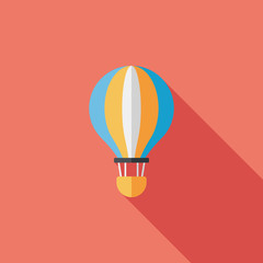 Transportation hot air ballon flat icon with long shadow,eps10