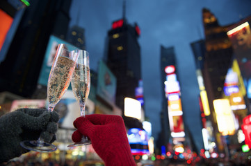 Obraz premium Happy New Year Toast Times Square New York