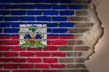 Dark brick wall with plaster - Haiti