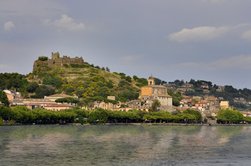 Trevignano Romano with ruined Orsini castle in the top.
