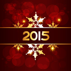 Naklejka premium 2015 happy new year design in golden style placed on red backgro