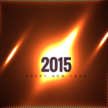 creative 2015 new year design on fire