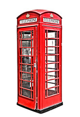 Obraz premium Classic British red phone booth in London UK,hdr