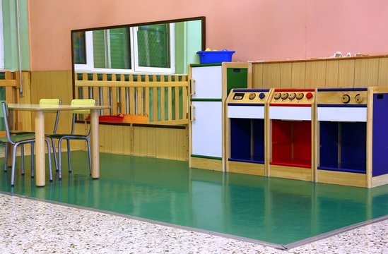 large living room of a kindergarten