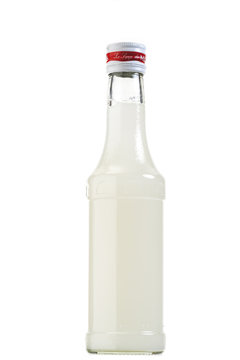 Flasche mit weißer Flüssigkeit