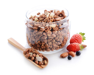 Granola isolated on white