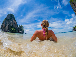The railay tropical beach thailand