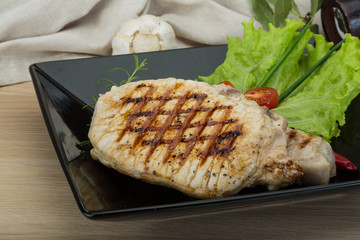 Grilled pork steak