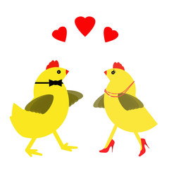 Spring chicken in love - heels, hearts and Valentine