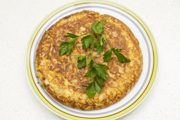 Spanish omelette with parsley