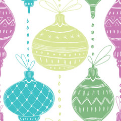 Christmas balls seamless pattern